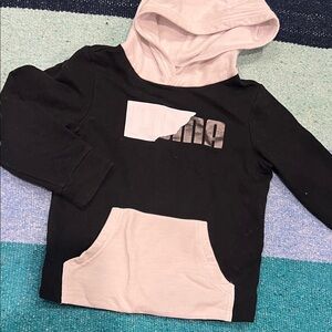 Puma Black Hoodie with white hood & Pocket, silver accent on logo on front